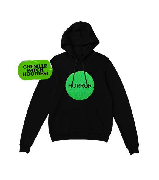 Horror VHS Sticker Chenille Embroidery Hoodie